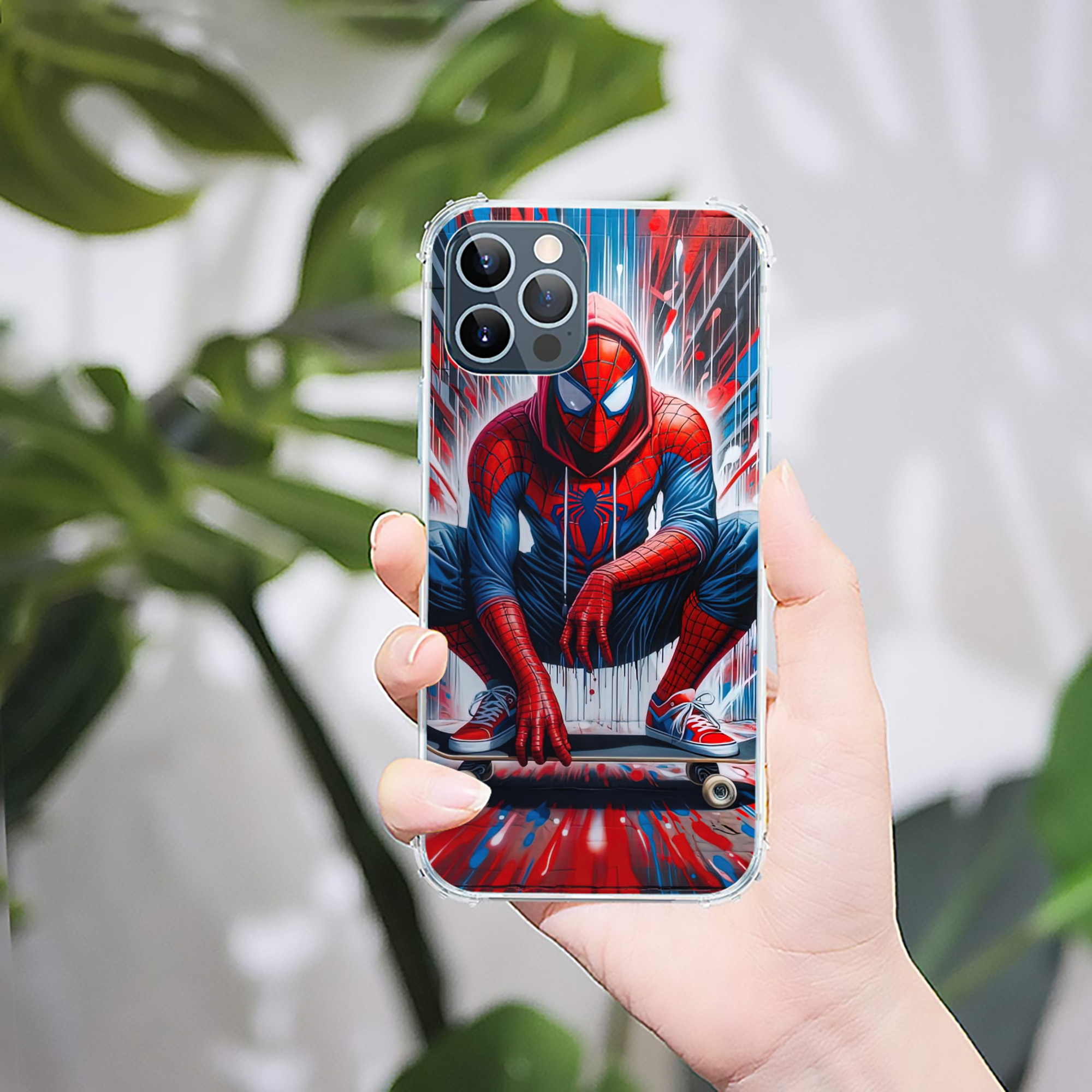 （画像用） Spider Man スパイダーマン 【iPhone 12シリーズ対応】透明スマホケース（クリアソフトケース）
